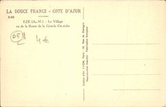 POSTAL Eze de la VENDIMIA la aldea vista del camino de grande la cornisa