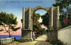 VINTAGE POSTCARD Menton the Cape Martin Ientree of the Park