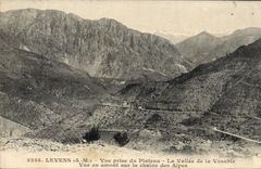 VINTAGE POSTCARD Levens Seen from of the Plate the Valley of Vesubie Seen upstream on the alpine range