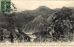 VINTAGE POSTCARD Levens Seen of the Confluence of the VAr of Vesubie and the village of Bonso