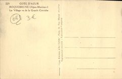 POSTAL Roquebrune de la VENDIMIA la aldea vista de grande la cornisa