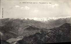 VINTAGE POSTCARD Peira Undermined View of the Alps