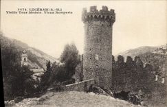 CPA Luceram Vieille Tour Feodale Vieux Remparts