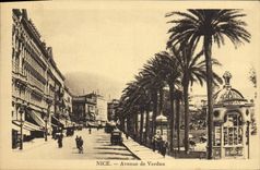 POSTAL de la VENDIMIA Niza que ocurrió del quiosco de Verdún Evian