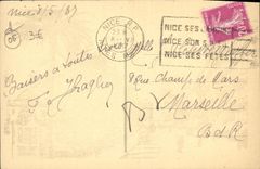 POSTAL de la VENDIMIA Niza que ocurrió del quiosco de Verdún Evian