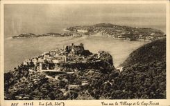 CPA Eze Vue sur le village et le Cap Ferrat