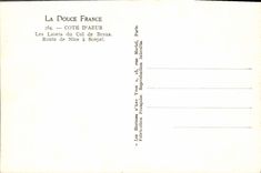 La POSTAL de la VENDIMIA los cordones del collar de la ruta de Braus de Niza tiene Sospel