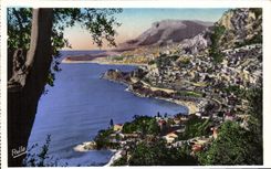 VINTAGE POSTCARD the principality of Monaco seen of Roqeubrune Cape Martin