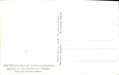 POSTAL Eze de la VENDIMIA y el camino de la cornisa de Mayenne con lejos el d Antibes y Esterel del cabo