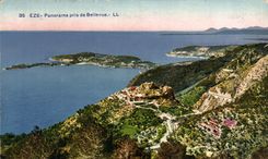 Panorama de Eze de la POSTAL de la VENDIMIA tomado de Bellevue