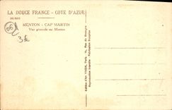CPA Menton Cap Martin Vue generale sur Menton