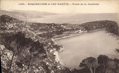 VINTAGE POSTCARD Roquebrune and Cape Martin Road of the Cornice