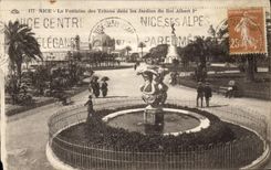 VINTAGE POSTCARD Nice the Fountain of the Tritons in the Gardens of King Albert 1st