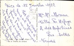 VINTAGE POSTCARD Nice the Gardens Albert 1st and the Open-air theater