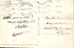 Camino de la POSTAL de la VENDIMIA de la cornisa del oro entre Theoule y Trayaas