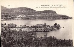 VINTAGE POSTCARD Cornice Of Esterel Beach of Figueirette and the point of Esquillon