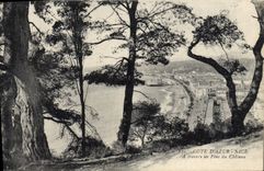 VINTAGE POSTCARD Nice through the pines of the castle