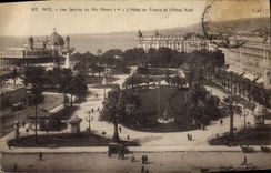 CPA Nice Les Jardins du Roi Albert 1er L'hotel de France et L'hotel Ruhl
