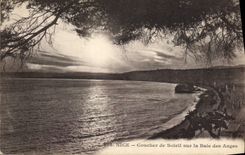 VINTAGE POSTCARD Nice Sunset on Bay of the Angels