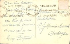 Opinión panorámica de la POSTAL de la VENDIMIA Niza sobre la caminata del inglés