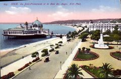 POSTAL de la VENDIMIA Niza la caminata del embarcadero y la bahía de los ángeles