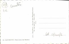 MODERN CARD Cape Martin Panorama on Menton