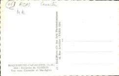 MODERN CARD Roquebrune Cape Martin Surroundings of Menton Seen towards Carnoles and co. Agnes