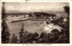 POSTAL de la VENDIMIA Niza la entrada de la visión panorámica portuaria