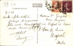 POSTAL de la VENDIMIA Niza la entrada de la visión panorámica portuaria