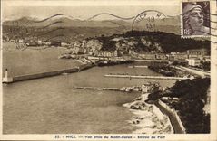 CPA Nice Vue Prise du Mont Boron Entree du port 