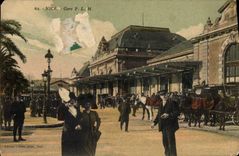 CPA Nice Gare PLM Chevaux 