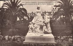 VINTAGE POSTCARD Nice Cimiez Excelsior Hotel Regina Monument of SM the Victoria queen