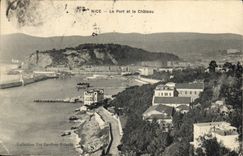 POSTAL de la VENDIMIA Niza el puerto y el castillo