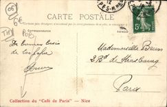 POSTAL de la VENDIMIA Niza el puerto y el castillo