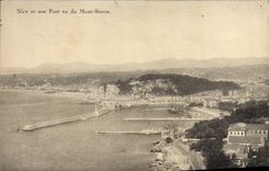 POSTAL de la VENDIMIA Niza y su puente visto del montaje del boro