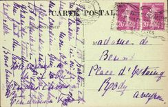 POSTAL de la VENDIMIA Niza y su puente visto del montaje del boro