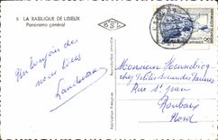 POSTAL MODERNA el panorama de De Lisieux General de la basílica