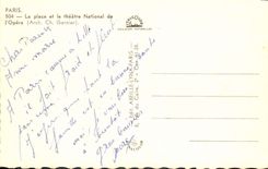 MODERN CARD Paris the Place and the National Theater of the Opera