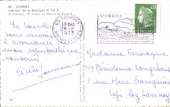 POSTAL MODERNA interior pesado del St blanco y negro X de la basílica