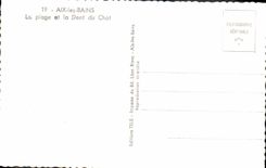 MODERN CARD Aix Les Bains the Beach and the Tooth of the Cat
