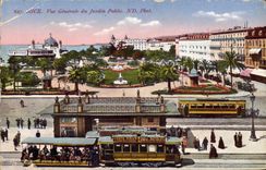 CPA Nice Vue Generale du Jardin Public Tramway Ricqles