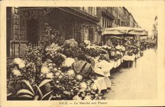 VINTAGE POSTCARD Nice Market with the Flowers