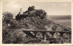 VINTAGE POSTCARD Eze On Sea the Viaduct and the Village
