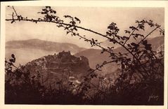 VINTAGE POSTCARD Eze Seen through the Mulberry trees of the Road
