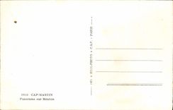 POSTAL de la VENDIMIA el panorama de Martin del cabo encendido Menton