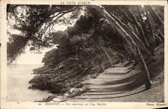 VINTAGE POSTCARD Menton Under Wood in the Cape Martin