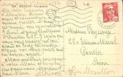 CPA Menton Vue Generale