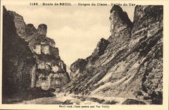 VINTAGE POSTCARD Road De Beuil Falls Of Cians Valley Of the VAr