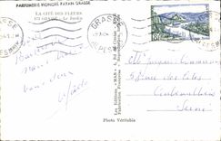 POSTAL MODERNA perfumería grasa Jonore Payan el jardín