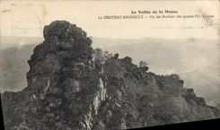 VINTAGE POSTCARD Castle Regnault Bogny One of the rocks of the four Aymon wire